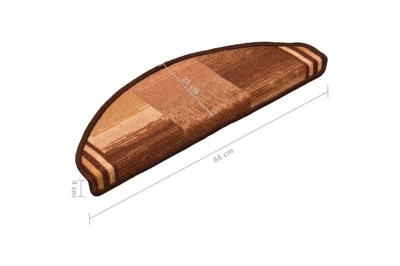 Trappstegsmattor självhäftande 15 st brun 65x21x4 cm - Brun - Textil & mattor - Mattor - Specialmatta - Trappstegsmattor