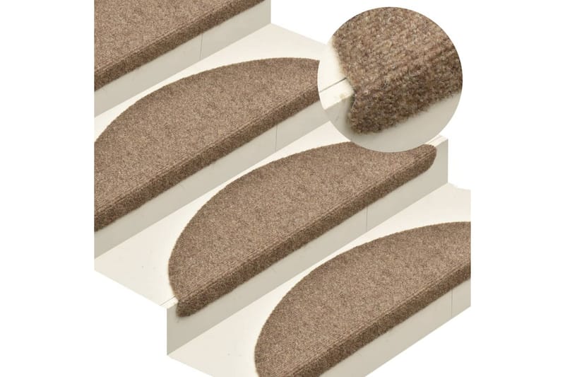 Trappstegsmattor självhäftande 15 st gräddvit 65x21x4 cm bro - Vit - Textil & mattor - Mattor - Specialmatta - Trappstegsmattor