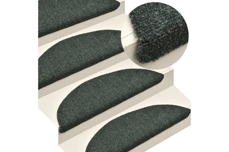 Trappstegsmattor självhäftande 15 st grön 65x21x4 cm brodyr - Grön - Textil & mattor - Mattor - Specialmatta - Trappstegsmattor