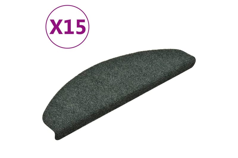 Trappstegsmattor självhäftande 15 st grön 65x21x4 cm brodyr - Grön - Textil & mattor - Mattor - Specialmatta - Trappstegsmattor