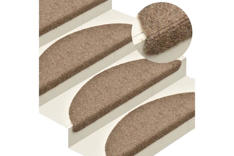 Trappstegsmattor självhäftande 5 st 65x21x4 cm - Kräm - Textil & mattor - Mattor - Specialmatta - Trappstegsmattor