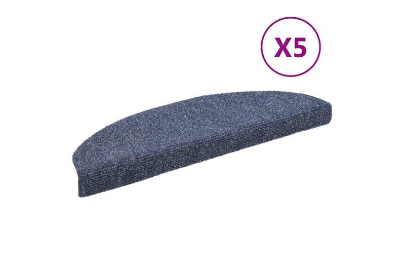 Trappstegsmattor självhäftande 5 st blå 65x21x4 cm brodyr - Blå - Textil & mattor - Mattor - Specialmatta - Trappstegsmattor