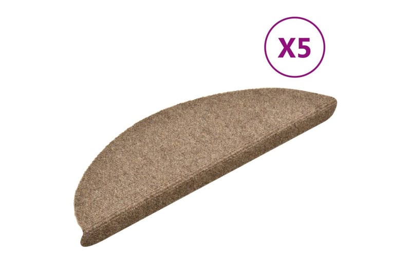 Trappstegsmattor självhäftande 5 st gräddvit 56x17x3 cm brod - Vit - Textil & mattor - Mattor - Specialmatta - Trappstegsmattor