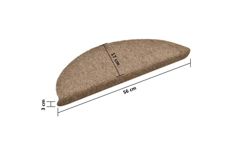 Trappstegsmattor självhäftande 5 st gräddvit 56x17x3 cm brod - Vit - Textil & mattor - Mattor - Specialmatta - Trappstegsmattor
