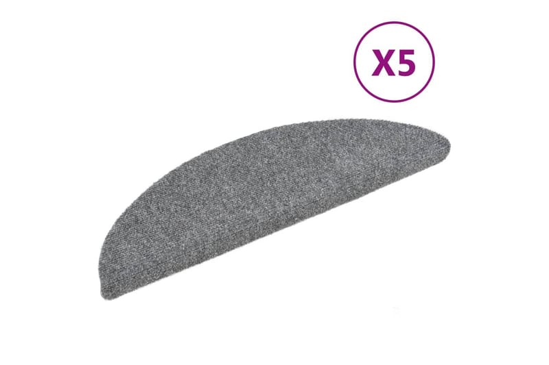 Trappstegsmattor självhäftande 5 st ljusgrå 56x17x3 cm brody - Grå - Textil & mattor - Mattor - Specialmatta - Trappstegsmattor