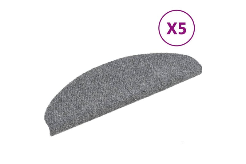 Trappstegsmattor självhäftande 5 st ljusgrå 65x21x4 cm brody - Grå - Textil & mattor - Mattor - Specialmatta - Trappstegsmattor
