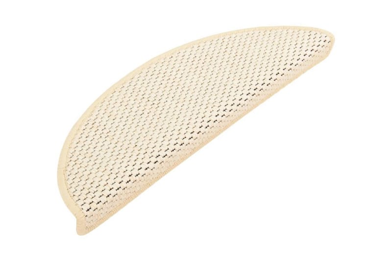 Trappstegsmattor självhäftande sisal 15 st 56x20 cm gräddvit - Vit - Textil & mattor - Mattor - Specialmatta - Trappstegsmattor