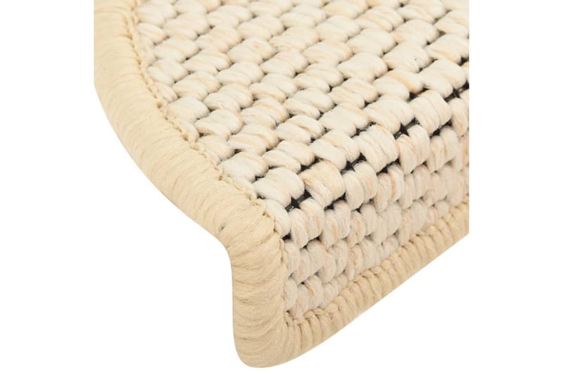 Trappstegsmattor självhäftande sisal 15 st 56x20 cm gräddvit - Vit - Textil & mattor - Mattor - Specialmatta - Trappstegsmattor