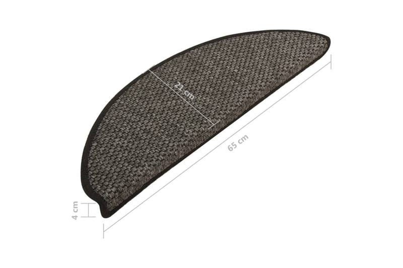 Trappstegsmattor självhäftande sisal 15 st 65x25 cm antracit - Grå - Textil & mattor - Mattor - Specialmatta - Trappstegsmattor