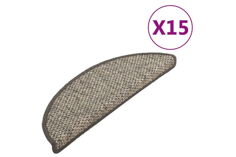 Trappstegsmattor självhäftande sisal 15 st 65x25 cm antracit - Grå - Textil & mattor - Mattor - Specialmatta - Trappstegsmattor