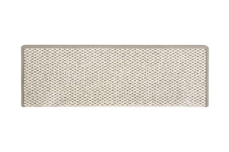 Trappstegsmattor självhäftande sisal 15 st 65x25 cm beige - Beige - Textil & mattor - Mattor - Specialmatta - Trappstegsmattor