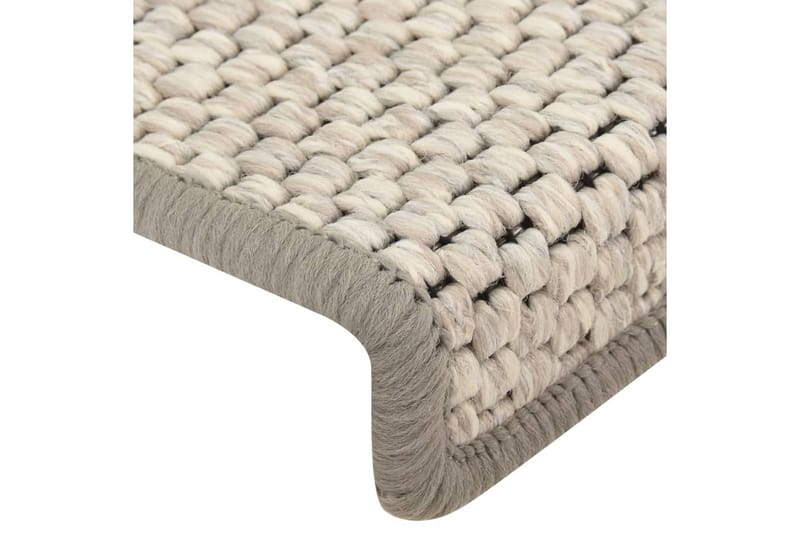 Trappstegsmattor självhäftande sisal 15 st 65x25 cm beige - Beige - Textil & mattor - Mattor - Specialmatta - Trappstegsmattor