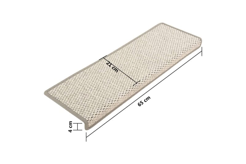 Trappstegsmattor självhäftande sisal 15 st 65x25 cm beige - Beige - Textil & mattor - Mattor - Specialmatta - Trappstegsmattor