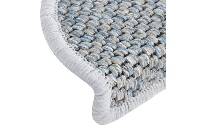 Trappstegsmattor självhäftande sisal 15 st 65x25 cm blå - Blå - Textil & mattor - Mattor - Specialmatta - Trappstegsmattor