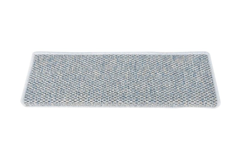 Trappstegsmattor självhäftande sisal 15 st 65x25 cm blå - Blå - Textil & mattor - Mattor - Specialmatta - Trappstegsmattor