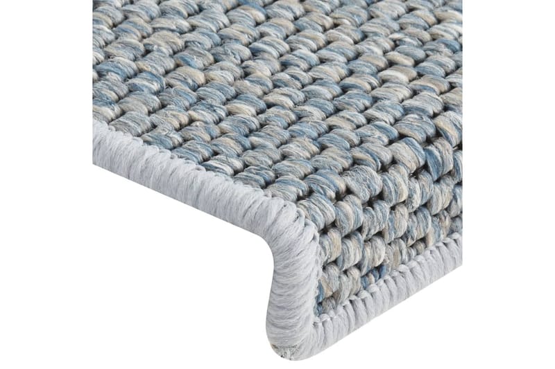 Trappstegsmattor självhäftande sisal 15 st 65x25 cm blå - Blå - Textil & mattor - Mattor - Specialmatta - Trappstegsmattor