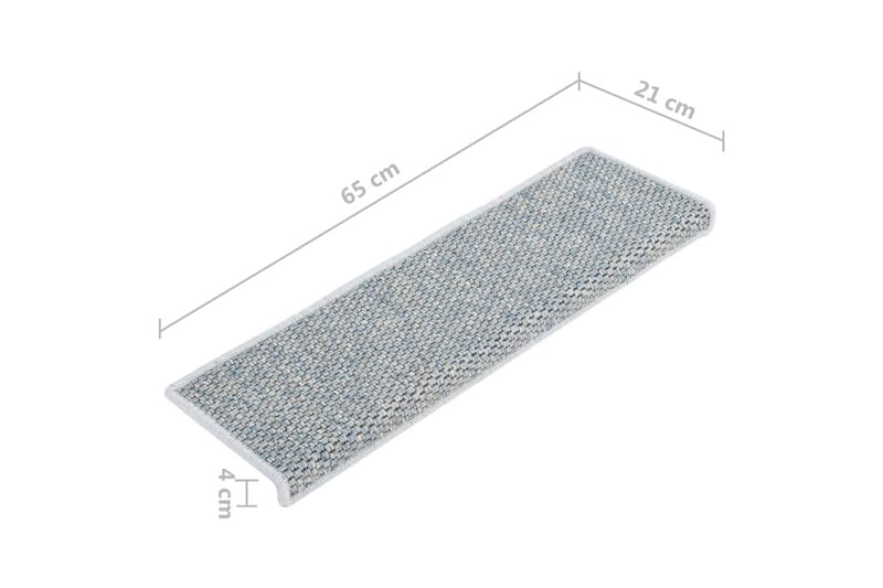 Trappstegsmattor självhäftande sisal 15 st 65x25 cm blå - Blå - Textil & mattor - Mattor - Specialmatta - Trappstegsmattor
