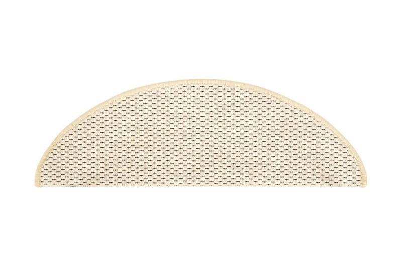 Trappstegsmattor självhäftande sisal 15 st 65x25 cm gräddvit - Kräm - Textil & mattor - Mattor - Specialmatta - Trappstegsmattor