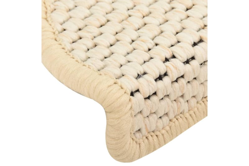 Trappstegsmattor självhäftande sisal 15 st 65x25 cm gräddvit - Kräm - Textil & mattor - Mattor - Specialmatta - Trappstegsmattor