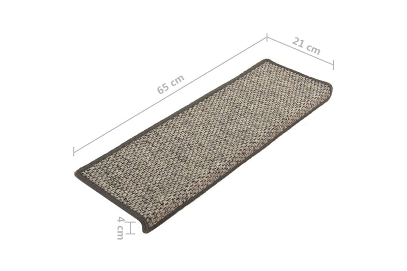 Trappstegsmattor självhäftande sisal 15 st 65x25 cm grå beig - Beige - Textil & mattor - Mattor - Specialmatta - Trappstegsmattor