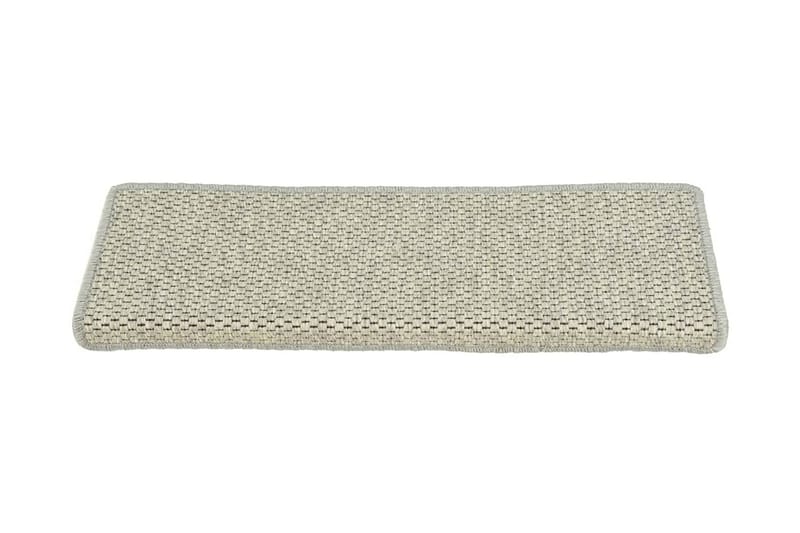 Trappstegsmattor självhäftande sisal 15 st 65x25 cm grå - Grå - Textil & mattor - Mattor - Specialmatta - Trappstegsmattor