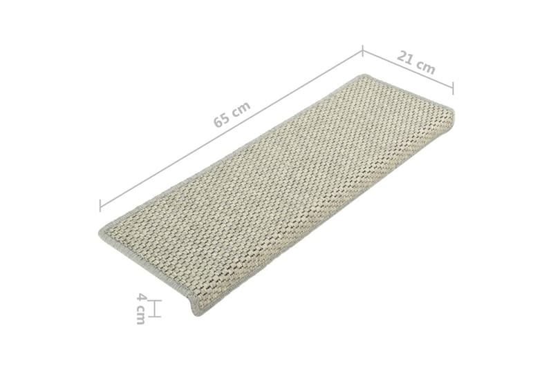 Trappstegsmattor självhäftande sisal 15 st 65x25 cm grå - Grå - Textil & mattor - Mattor - Specialmatta - Trappstegsmattor