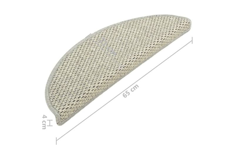 Trappstegsmattor självhäftande sisal 15 st 65x25 cm grå - Grå - Textil & mattor - Mattor - Specialmatta - Trappstegsmattor