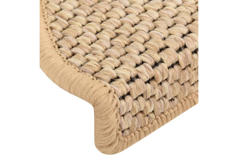 Trappstegsmattor självhäftande sisal 15 st 65x25 cm ljusbeig - Beige - Textil & mattor - Mattor - Specialmatta - Trappstegsmattor
