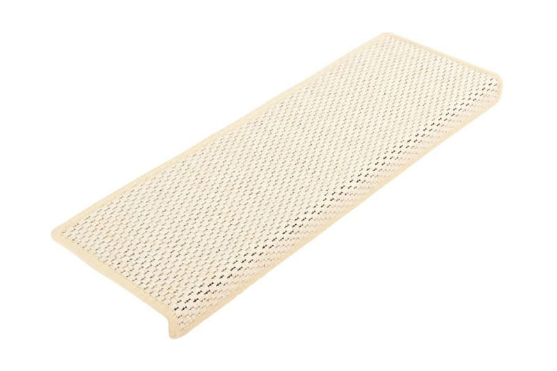 Trappstegsmattor självhäftande sisal 15 st 65x25 cm naturvit - Vit - Textil & mattor - Mattor - Specialmatta - Trappstegsmattor
