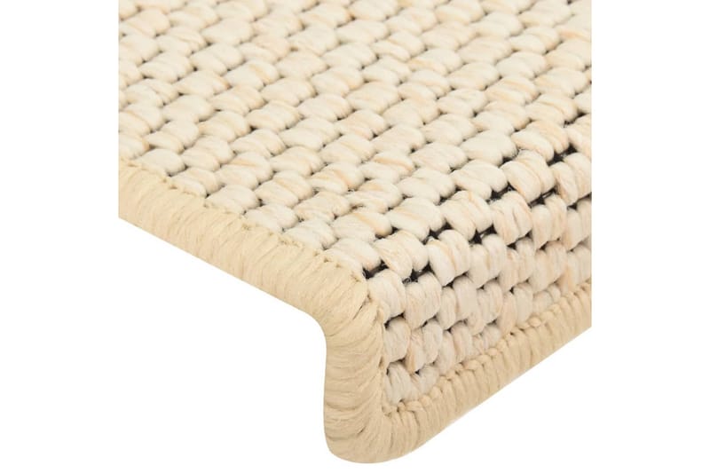 Trappstegsmattor självhäftande sisal 15 st 65x25 cm naturvit - Vit - Textil & mattor - Mattor - Specialmatta - Trappstegsmattor