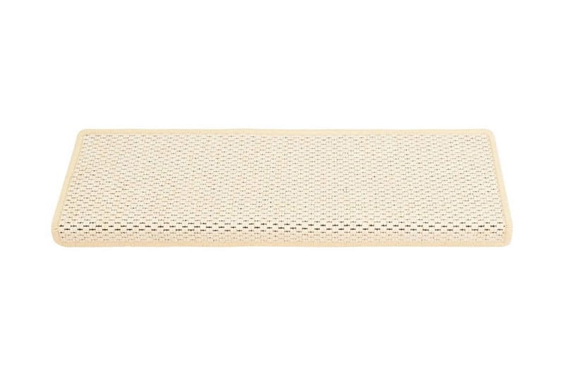 Trappstegsmattor självhäftande sisal 15 st 65x25 cm naturvit - Vit - Textil & mattor - Mattor - Specialmatta - Trappstegsmattor
