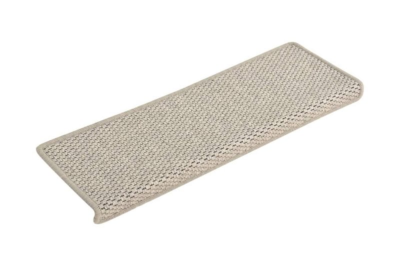 Trappstegsmattor självhäftande sisal 15 st 65x25 cm silver - Silver - Textil & mattor - Mattor - Specialmatta - Trappstegsmattor