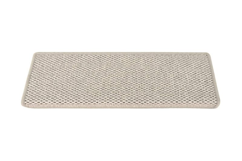 Trappstegsmattor självhäftande sisal 15 st 65x25 cm silver - Silver - Textil & mattor - Mattor - Specialmatta - Trappstegsmattor