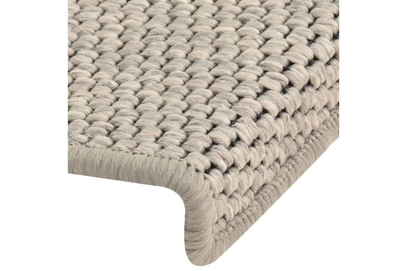 Trappstegsmattor självhäftande sisal 15 st 65x25 cm silver - Silver - Textil & mattor - Mattor - Specialmatta - Trappstegsmattor