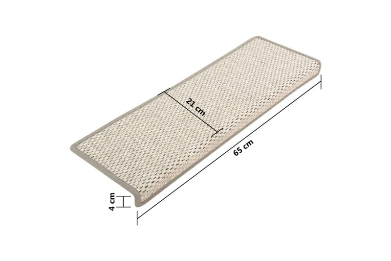 Trappstegsmattor självhäftande sisal 15 st 65x25 cm silver - Silver - Textil & mattor - Mattor - Specialmatta - Trappstegsmattor