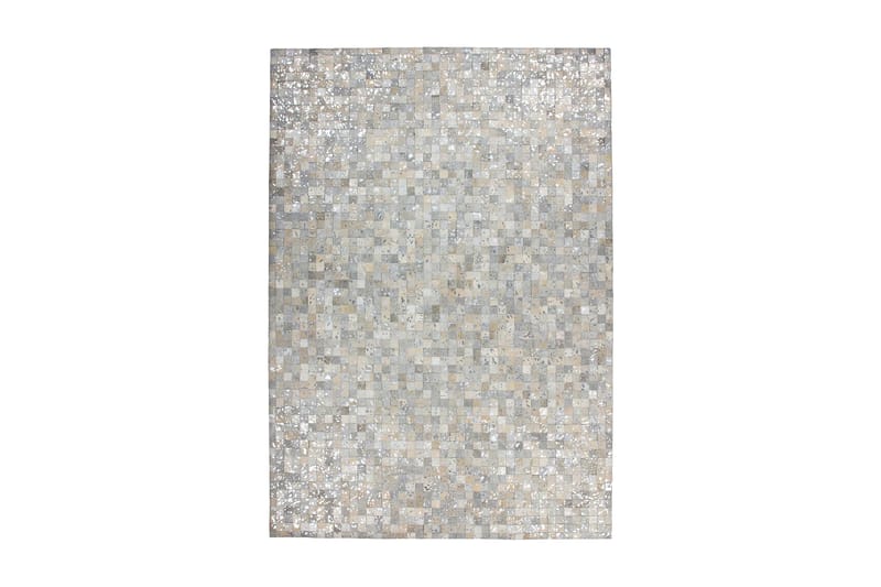 Hingre Ldt Matta 120x170 cm Grå/Silver/Läder - D-Sign - Stora mattor - Patchwork matta