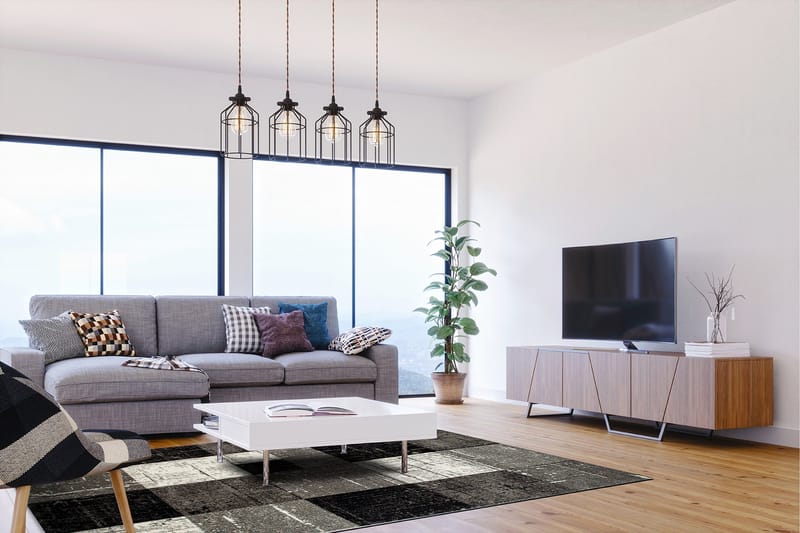 London Square Friezematta 160x230 - Svart/Grå - Textil & mattor - Mattor - Modern matta - Wiltonmattor