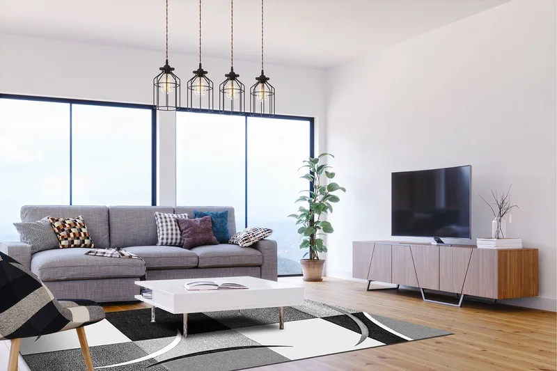 London Patch Friezematta 200x290 - Svart - Textil & mattor - Mattor - Modern matta - Wiltonmattor