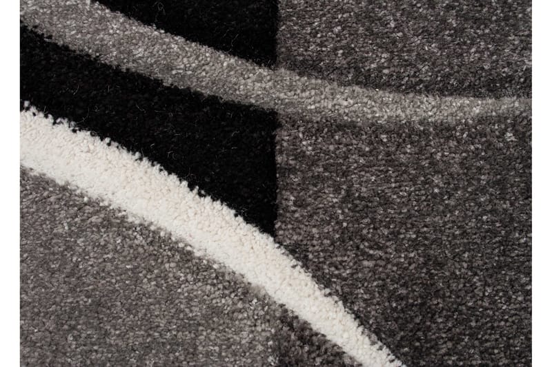 London Patch Friezematta Rund 120 - Svart - Textil & mattor - Mattor - Modern matta - Wiltonmattor