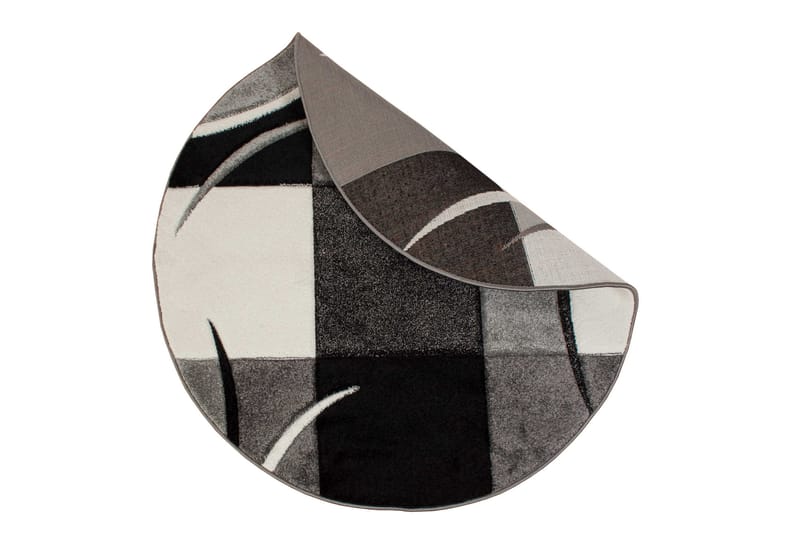 London Patch Friezematta Rund 240 - Svart - Textil & mattor - Mattor - Modern matta - Wiltonmattor