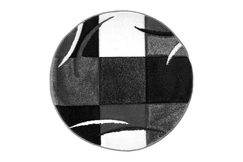 London Patch Friezematta Rund 240 - Svart - Textil & mattor - Mattor - Modern matta - Wiltonmattor