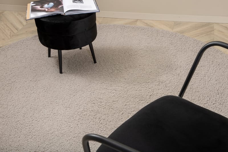 Teddy Ryamatta Rund 200 cm - Grå - Textil & mattor - Mattor - Modern matta - Ryamatta & luggmatta