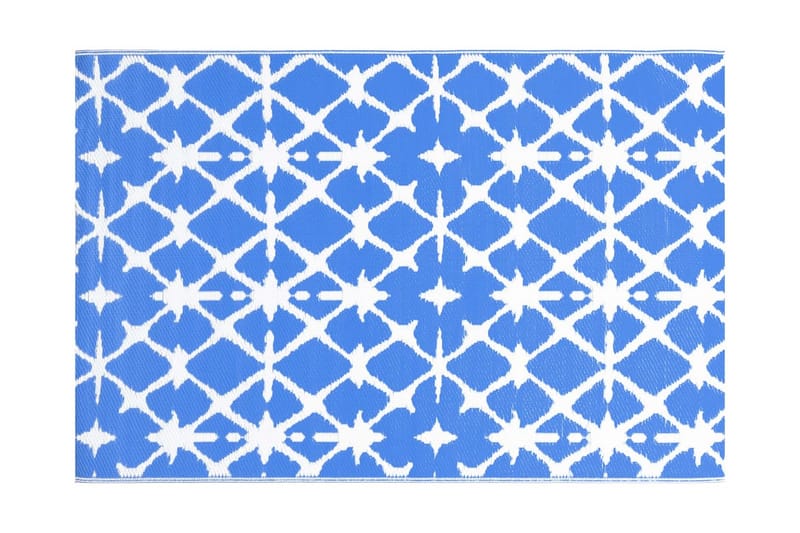 Utomhusmatta blå och vit 190x290 cm PP - Blå - Textil & mattor - Mattor - Utomhusmattor