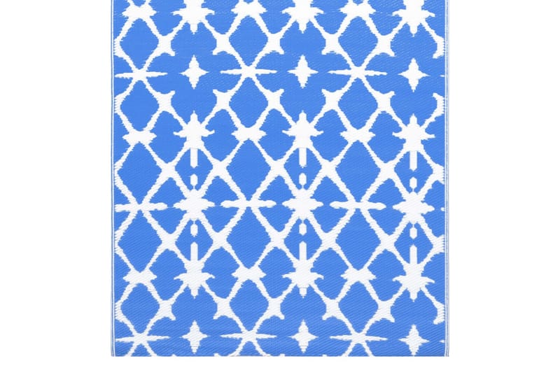 Utomhusmatta blå och vit 190x290 cm PP - Blå - Textil & mattor - Mattor - Utomhusmattor