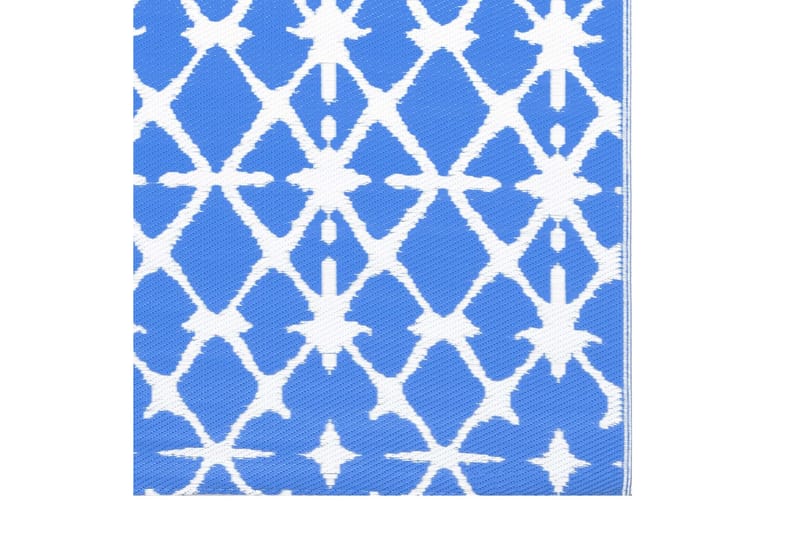 Utomhusmatta blå och vit 190x290 cm PP - Blå - Textil & mattor - Mattor - Utomhusmattor