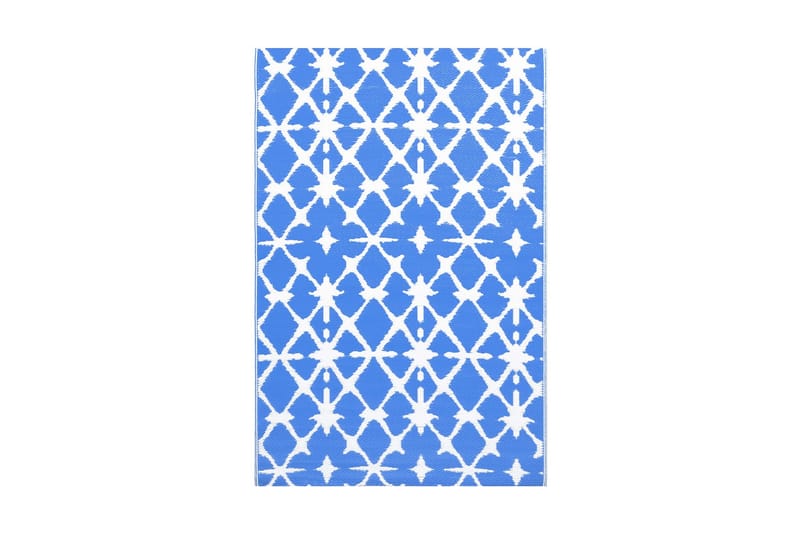 Utomhusmatta blå och vit 190x290 cm PP - Blå - Textil & mattor - Mattor - Utomhusmattor