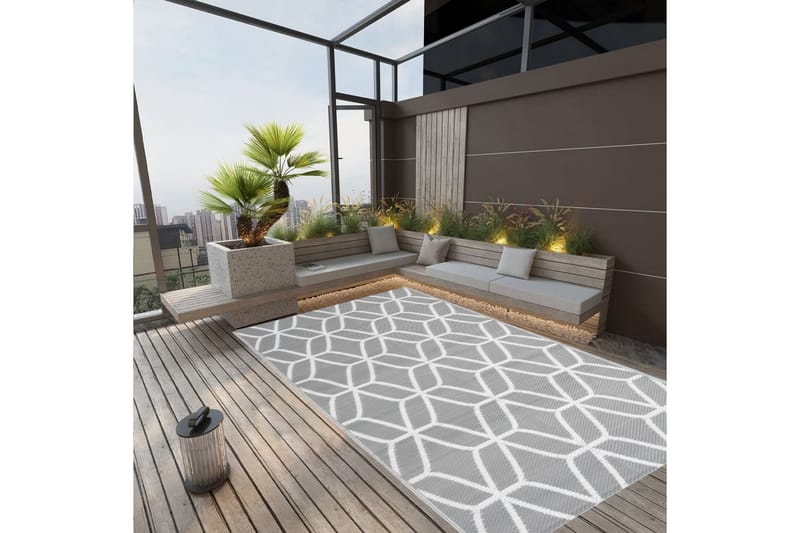 Utomhusmatta grå 140x200 cm PP - Grå - Textil & mattor - Mattor - Utomhusmattor
