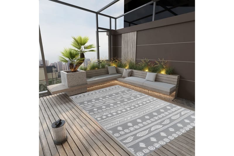 Utomhusmatta grå 190x290 cm PP - Grå - Textil & mattor - Mattor - Utomhusmattor