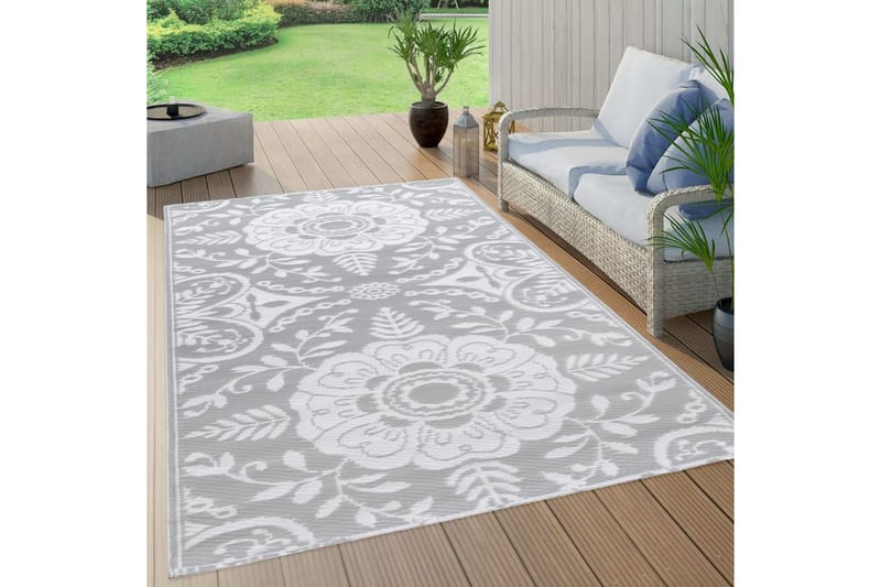 Utomhusmatta ljusgrå 80x150 cm PP - Grå - Textil & mattor - Mattor - Utomhusmattor