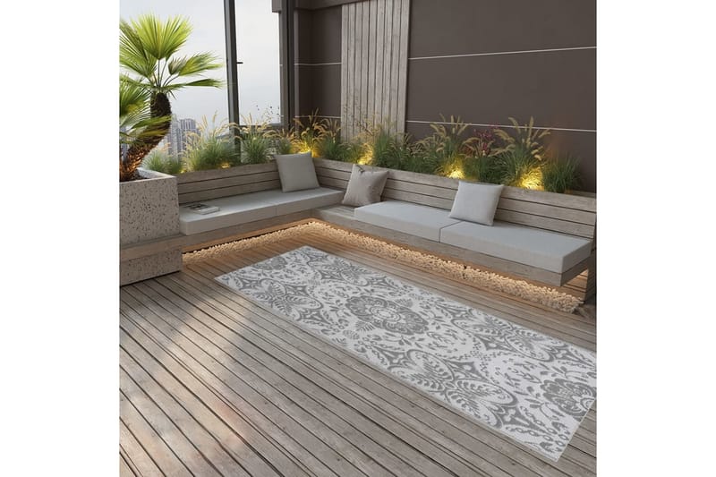 Utomhusmatta ljusgrå 80x250 cm PP - Grå - Textil & mattor - Mattor - Utomhusmattor